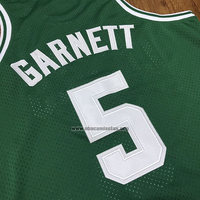 Camiseta Boston Celtics Kevin Garnett NO 5 Hardwood Classics Throwback Verde